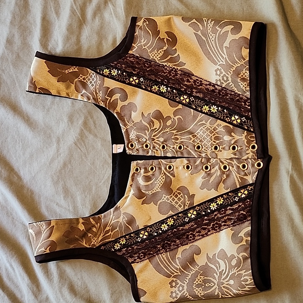 Hobbit bodice Renaissance corset flowers cottagecore style corset